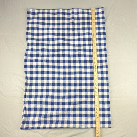 Unbranded Buffalo Check Blue White Cotton Tablecloth 50x74 Farmhouse Picnic - Picture 2 of 3